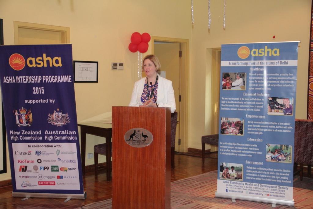 Ms Amanda Day, Counsellor Education, Australian High Commission welcomes all at the internship launch