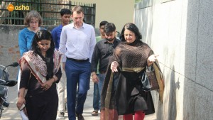 Mr. Chris Elstoft, Australian Deputy High Commissioner to India with Dr Kiran Martin, at our Kanak Durga slum community
