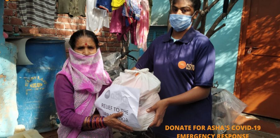 Asha provides groceries to slum dwellers