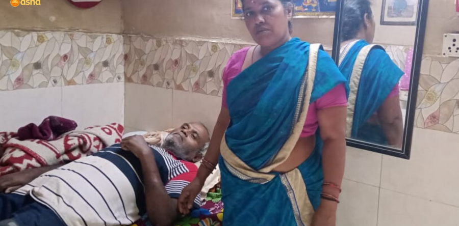 Loving wife takes care of paralysed husband with aid from Asha