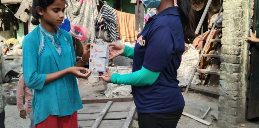 Asha provides menstrual hygiene products to young girls