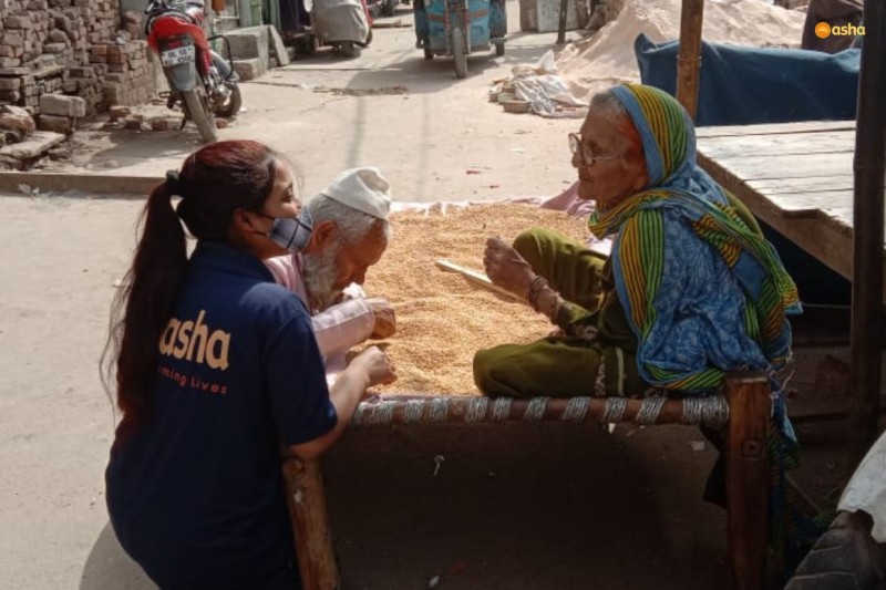 Elderly mother and son who were helpless and abandoned cared for by Asha