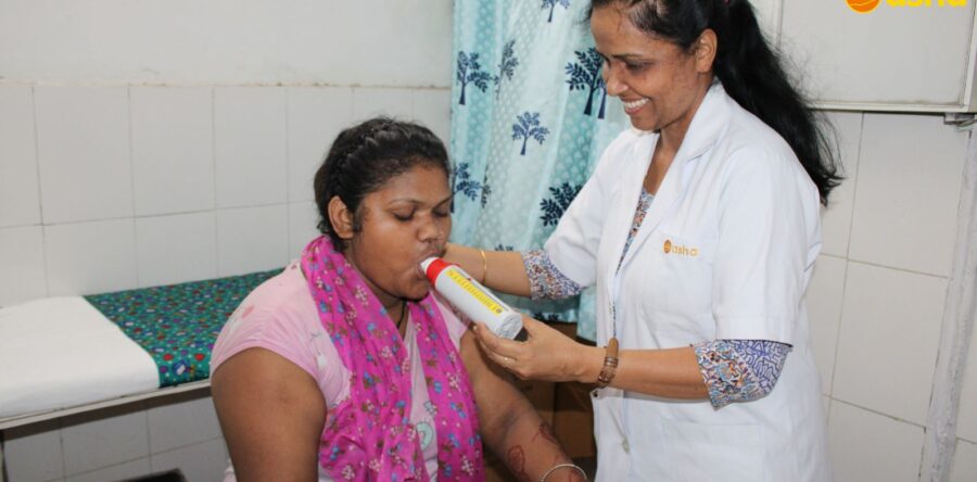 Nurturing Health: Madhu, a young woman, manages Asthma under Asha’s care.